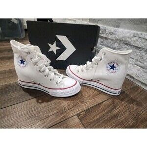 Converse Women's 6.5 Wedge Platform Sneakers Hi Top White CTAS A11908C